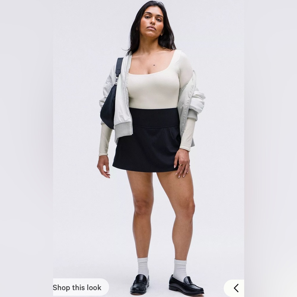 Lululemon WunderMost Shine Nulu Square Neck L/S Bodysuit in Bone ~ Size XL ~ NWT